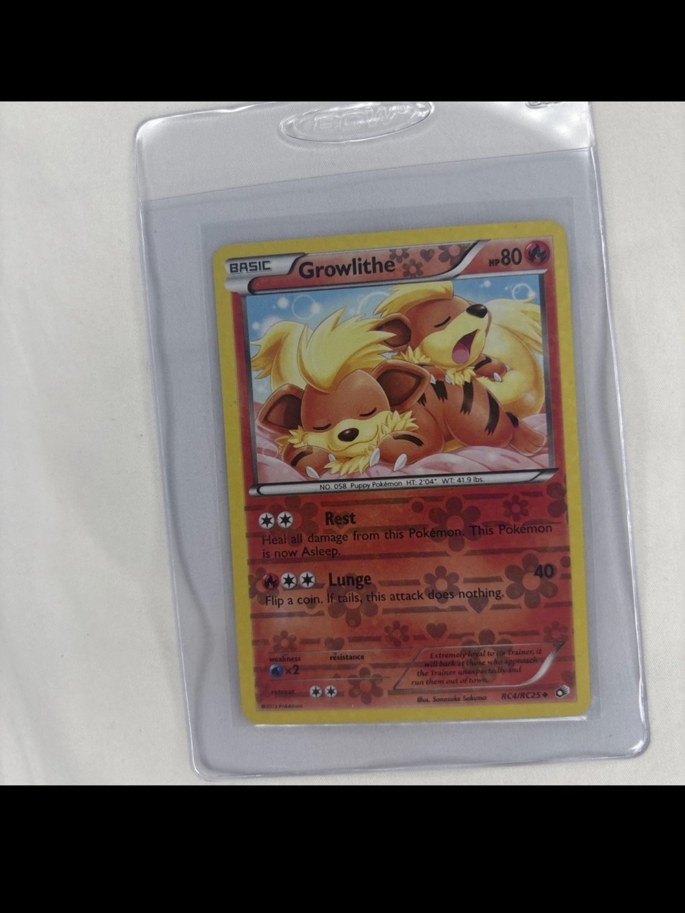 Growlithe RC4/RC25 Legendary Treasures: Radiant Collection Holo